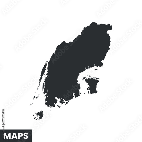 Sakhalin State outline map vector illustration silhouette simple shape country geography