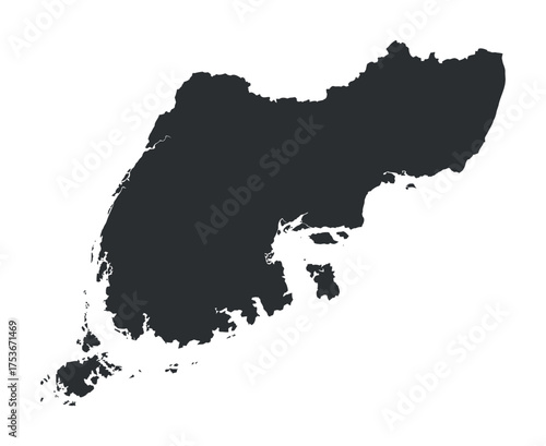 Sakhalin State outline map vector illustration silhouette simple shape country geography