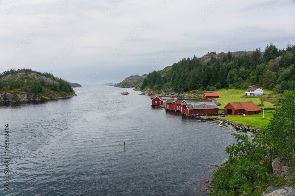 Fototapeta premium Village at Dalesundet, Solund, Vestland, Norway