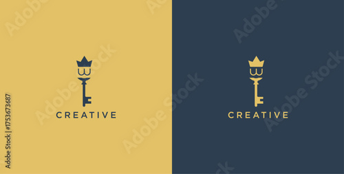 Door Key On Letter Logo Design W