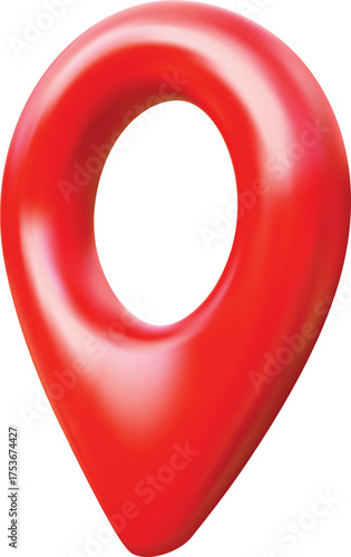 Red geotag 3D vector icon, realistic map pin pointer, travel app navigation and position render symbol GPS location mark