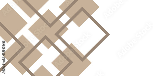 Abstract geometric background with wooden blocks and a gold cross, a symbol of faith and religion