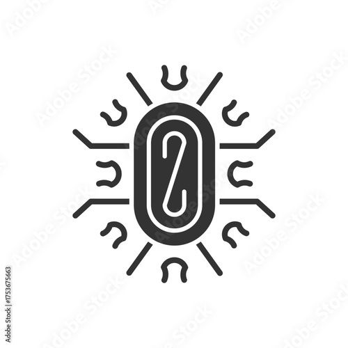 Bacteria Icon - Microbe Icon 