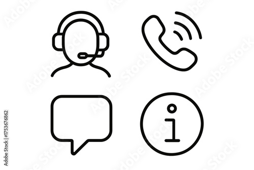 Contact options for customer support including telephone, chat, and information icon