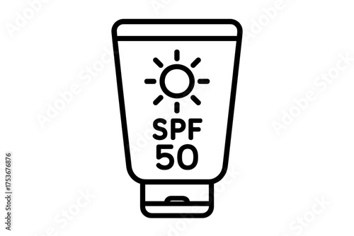 Sunscreen tube with SPF 50 for effective skin protection during outdoor activities