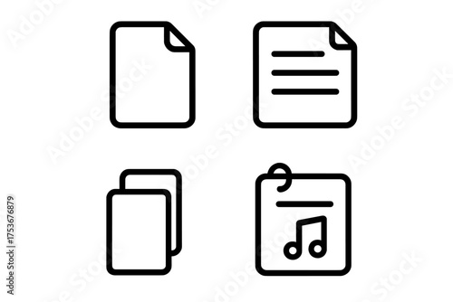 Different types of documents and notes displayed in simple outline style for easy recognition and understanding