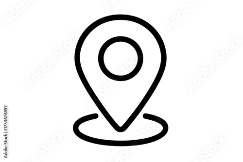 Map pin icon representing location and navigation features for digital platforms and applications