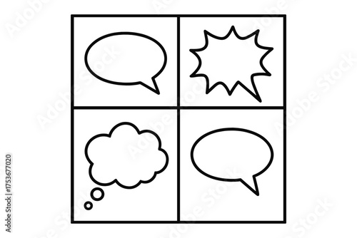 Comic style speech bubbles in a blank format suitable for a variety of creative projects