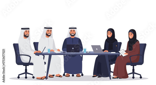 Diverse group of professionals collaborating in a modern meeting room, discussing business strategies