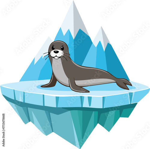 sea lion on a rock,buzul üstünde bir fok 