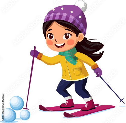 little girl with snowboard