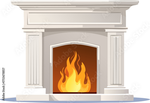 fireplace with burning logs