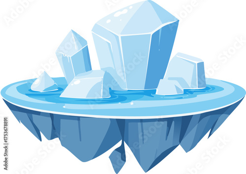 büyük bir buz kütlesi izole edilmiş şekilde buz dağı