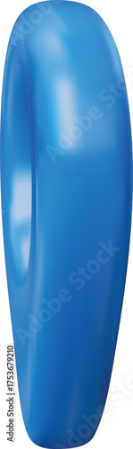 Blue geotag 3d vector icon, realistic map pin side view, travel app navigation GPS location mark, map pointer, position