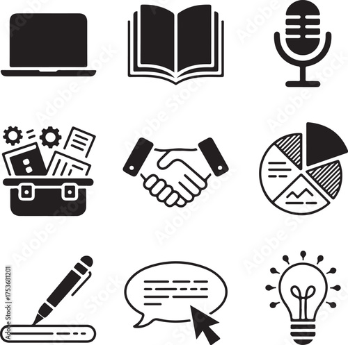 Nine Diverse Freelancer Icons with Transparent Background vector