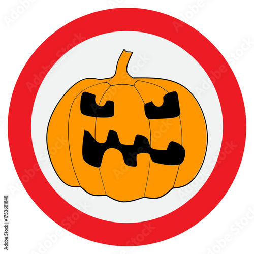 Cartoon Halloween Pumpkin Sign