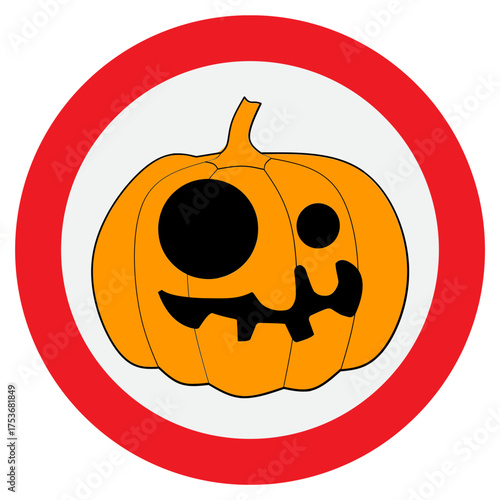 Cartoon Halloween Pumpkin Sign