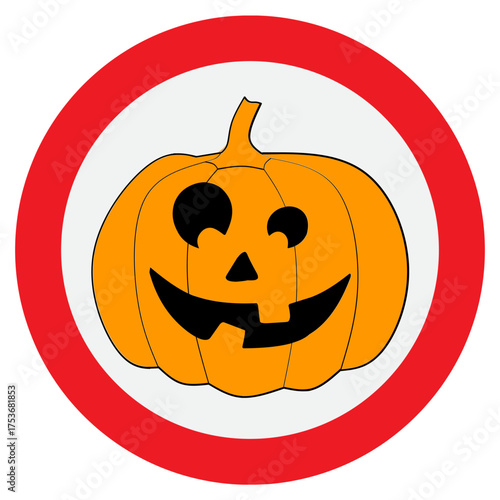 Cartoon Halloween Pumpkin Sign
