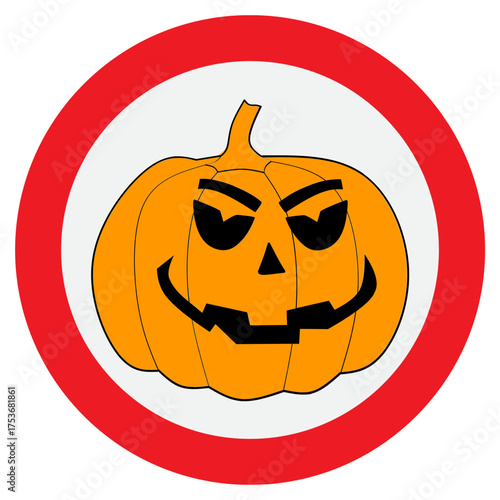 Cartoon Halloween Pumpkin Sign