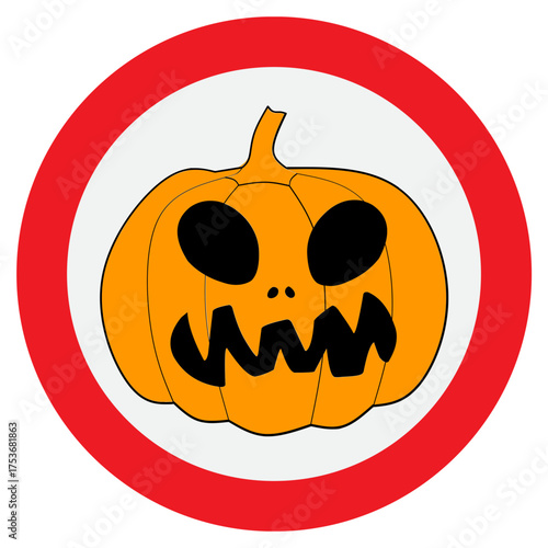 Cartoon Halloween Pumpkin Sign