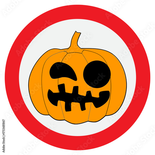 Cartoon Halloween Pumpkin Sign