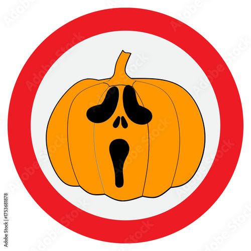 Cartoon Halloween Pumpkin Sign