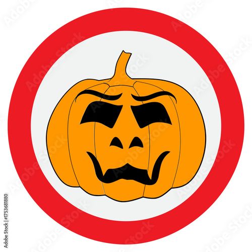 Cartoon Halloween Pumpkin Sign