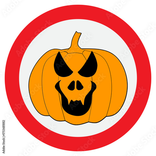 Cartoon Halloween Pumpkin Sign