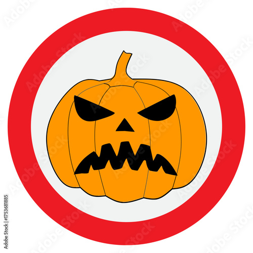 Cartoon Halloween Pumpkin Sign