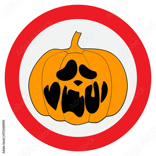 Cartoon Halloween Pumpkin Sign