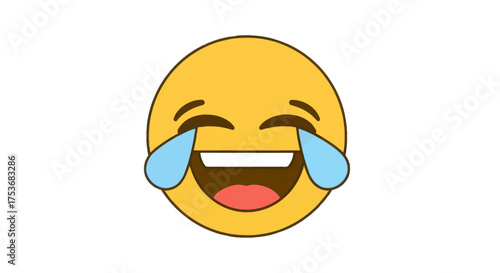 Joyful yellow emoji face laughing with tears of happiness.