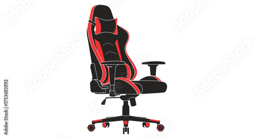 Stylish Red and Black Ergonomic Gaming Chair for Comfort.