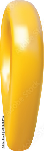 3D location pin on a map, yellow, side view, geolocation, GPS navigation coordinates.