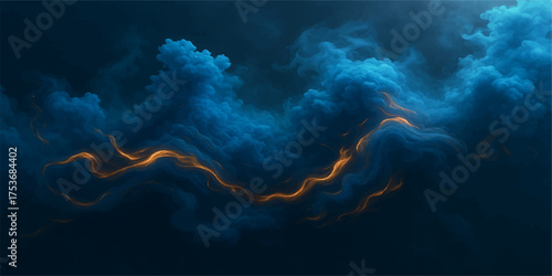 Abstract light blue and dark smoke backgrounds with a hint of nature's cloudscape, like a foggy night storm