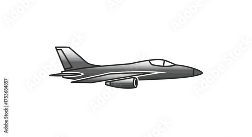Sleek gray fighter jet with swept wings and prominent engine nacelle.