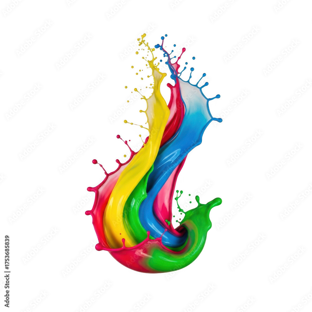 Obraz premium Vibrant colorful paint splash dynamic abstract liquid swirl art motion captured