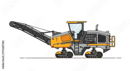 Heavy Duty Milling Machine with Yellow and Gray Color Scheme.