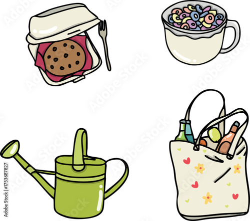 Objetos y alimentos retro