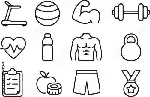 Gym icons collection vector illustration design
