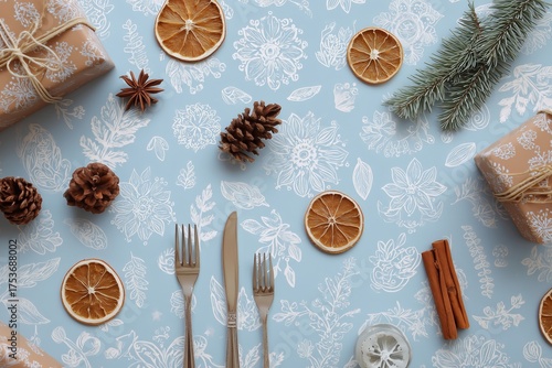 Festive Table Setting With Decorative Elements for a Holiday Celebration