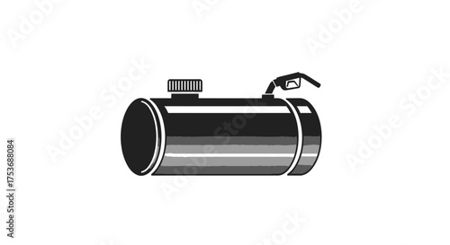 Vintage Fuel Tank with Dispenser Nozzle and Cap.