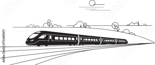 Outline Illustration of a Modern Jet Aircraft Side View