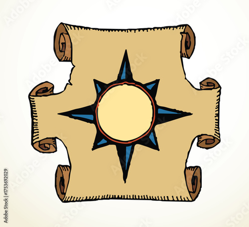Wind rose. Vector drawing icon