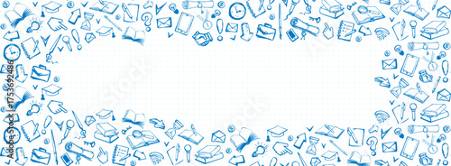 Vector background. Pattern of various icons