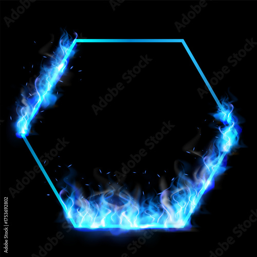 Empty diamond-shaped frame with iridescent blue color and glow effect.