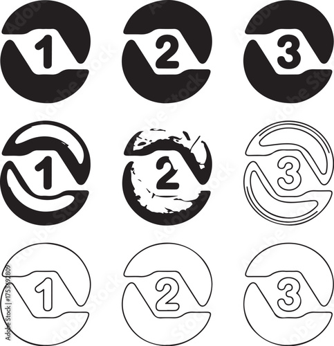Nine Plastic Recycling Symbols Set Transparent Background recycle icon plastic waste