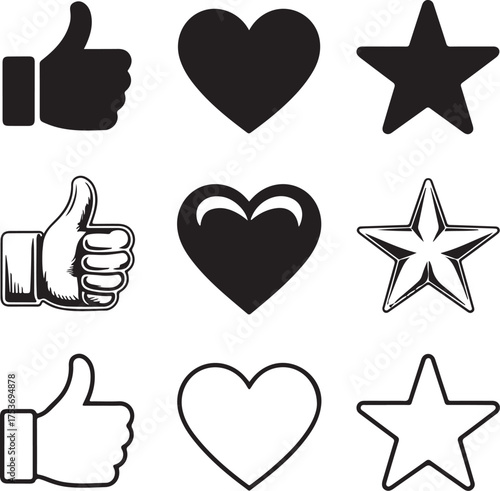 Nine Detailed Icons Set With Transparent Background icon set nine icons