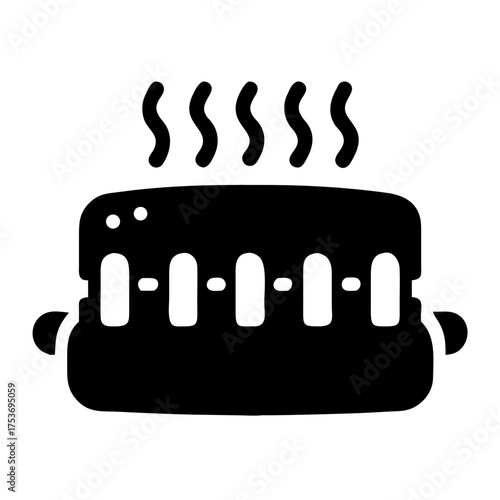 Vector art of hot dog toaster icon simple illustration of a hot dog toaster machine