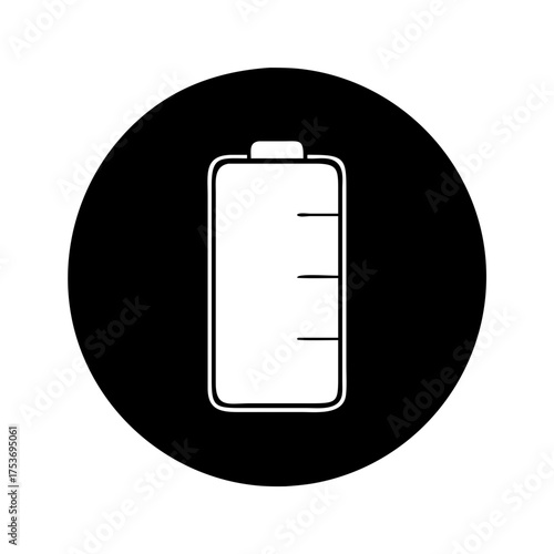 Illustration of a battery icon with charge level, indicating power status