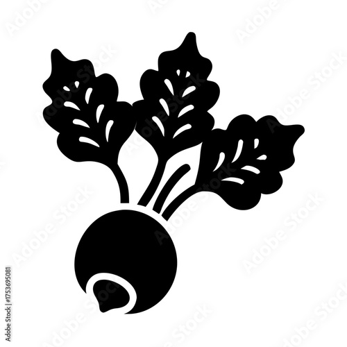 Illustration of a beet with leaves, a healthy and nutritious root vegetable